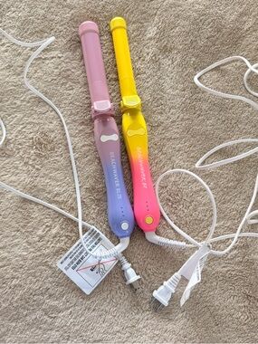 Beachwaver 1.25" Pink & Yellow Mini Curling Wand - Dual Color